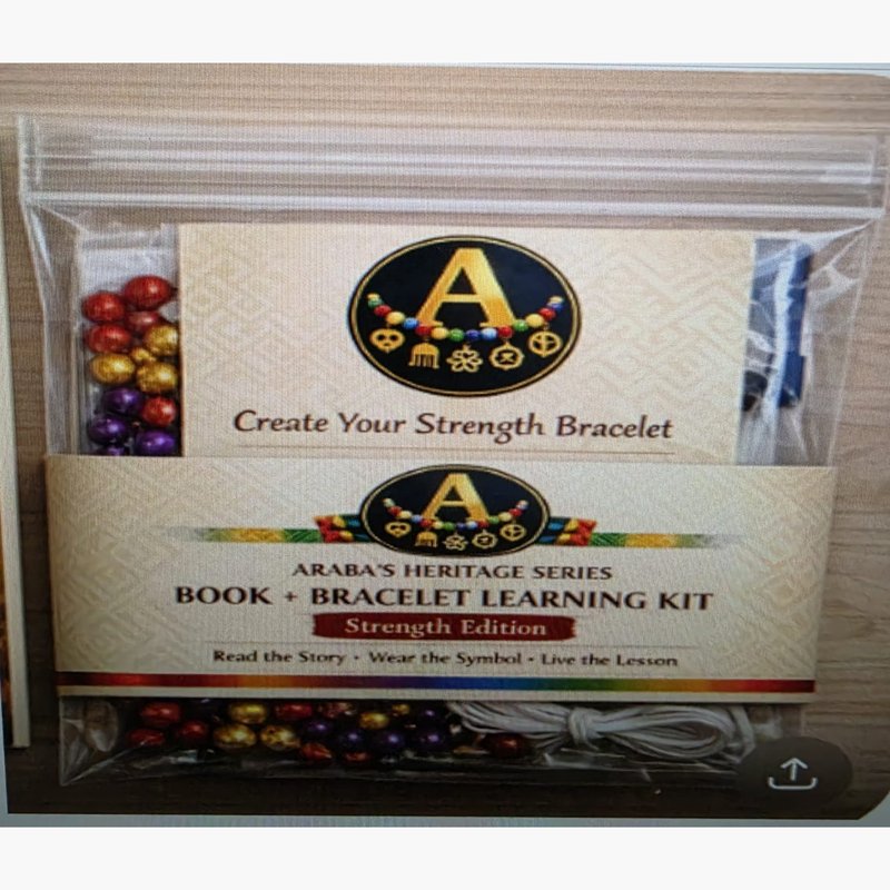 Araba Heritage Series Heritage Bracelet Kit — includes Adinkra charm, beads, cord, and meaning card
